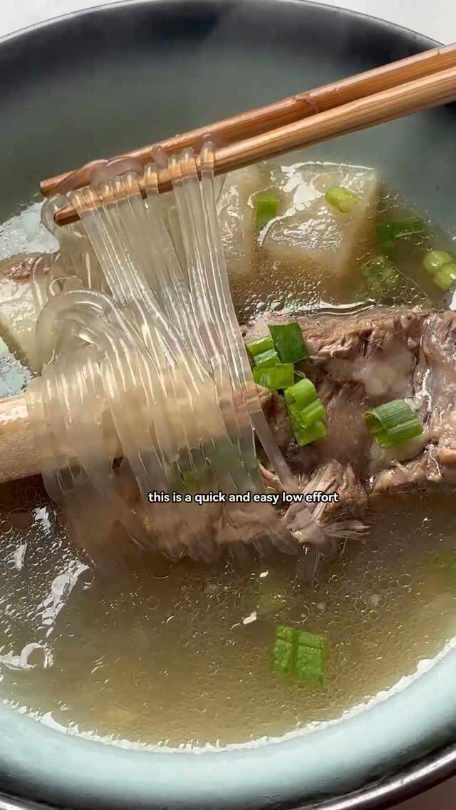 Instant Pot Short Rib Soup with Glass Noodles and Ginger recipe thumbnail