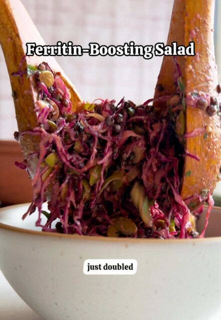 Crunchy Red Cabbage Ferritin-Boosting Salad recipe thumbnail