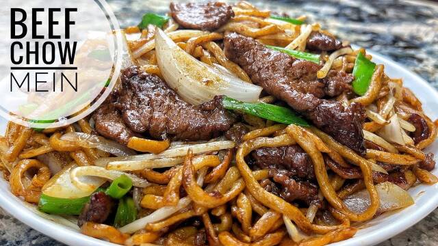 Beef Chow Mein with Bean Sprouts and Green Onions recipe thumbnail