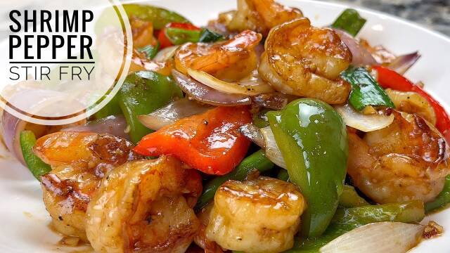 Shrimp and Pepper Stir Fry with Vegetables recipe thumbnail