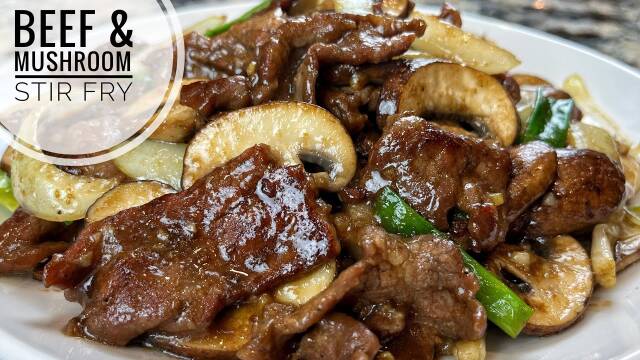 Easy Tender and Juicy Beef and Mushroom Stir Fry recipe thumbnail