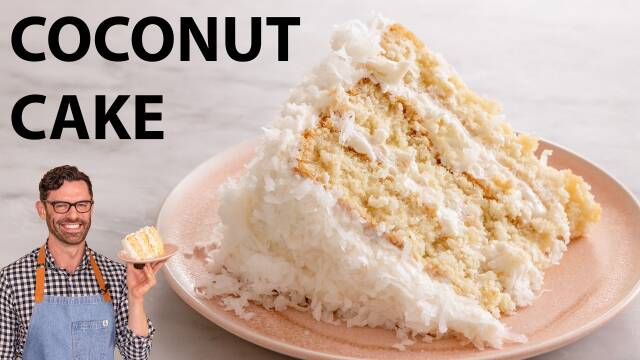 Easy Coconut Cake Recipe with Cream Cheese Frosting recipe thumbnail