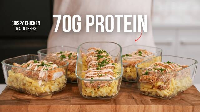 Crispy Chicken & Cheesy Mac Meal Prep recipe thumbnail