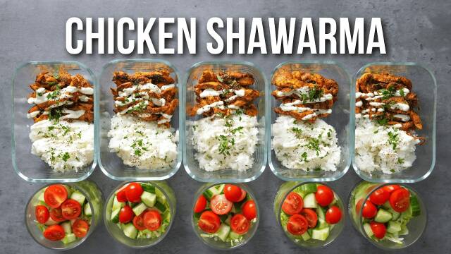 High Protein Chicken Shawarma Meal Prep recipe thumbnail