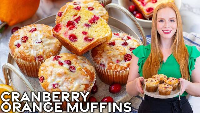 Costco-Style Orange Cranberry Muffins recipe thumbnail