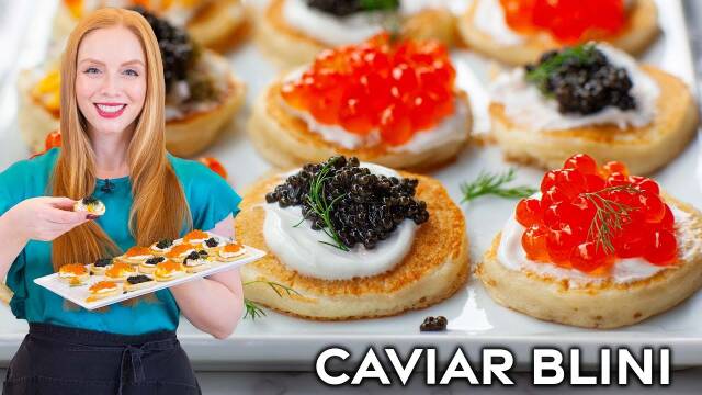 Easy Blini with Caviar Appetizer recipe thumbnail