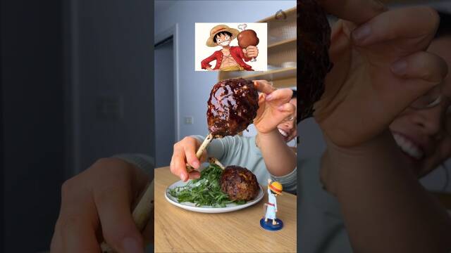 Foto de la receta Muslo gigante de Luffy relleno de huevo