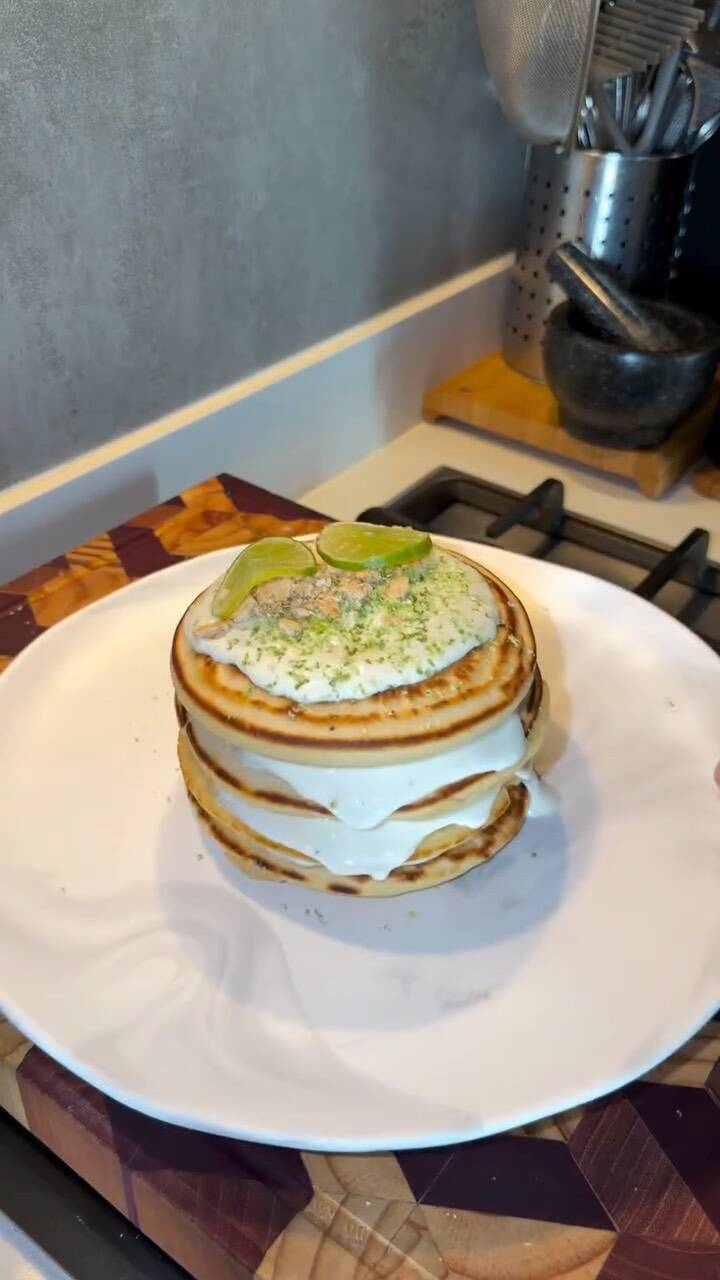 Foto de la receta Pancakes de pie de limón con harina de avena