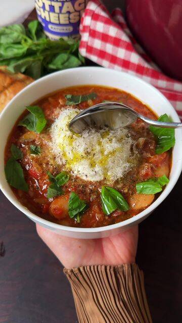 Butter Bean Lasagne Soup with Beef and Orzo recipe thumbnail
