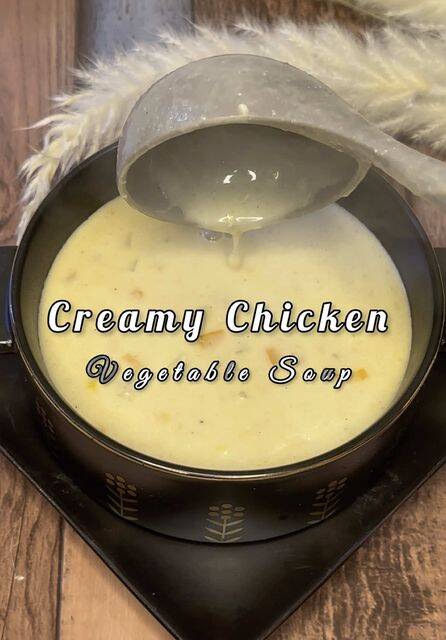 Creamy Chicken Vegetable Soup with Corn and Potato recipe thumbnail