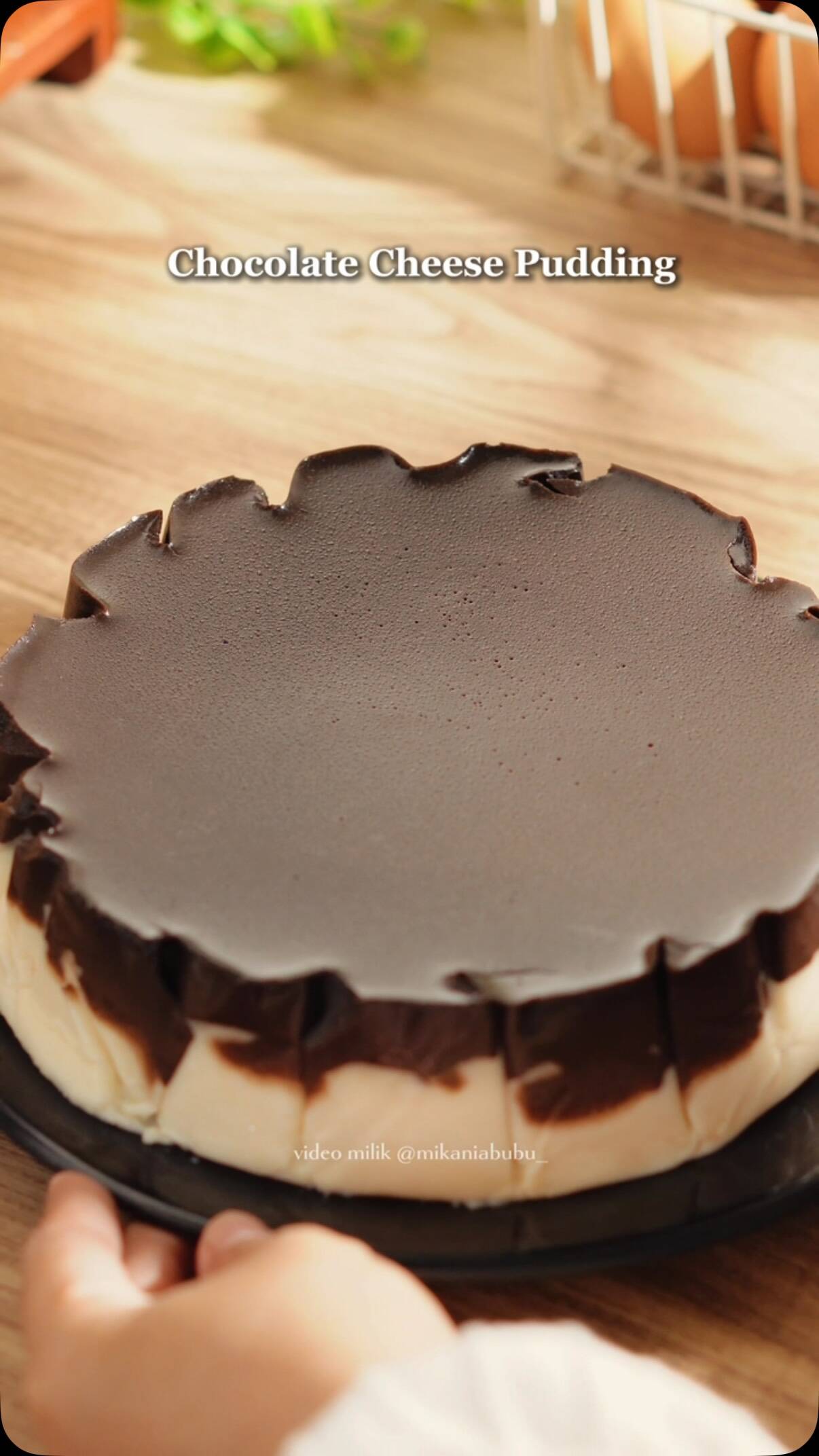 Foto de la receta Pudín de pan con queso y ganache de chocolate