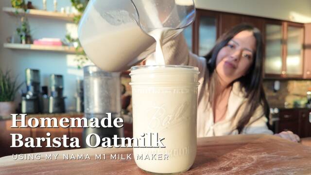 How to make the The Best Homemade Barista Oatmilk. Using the Nama M1 Milk Maker. recipe thumbnail