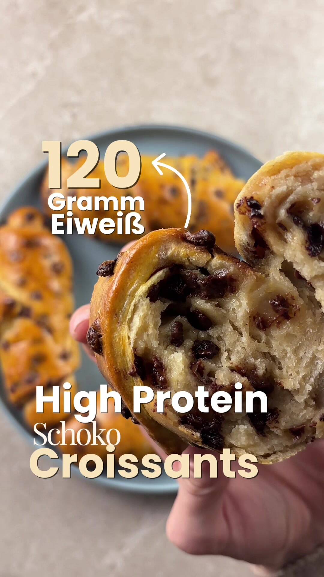 Foto de la receta Cruasanes proteicos de chocolate con quark y vainilla