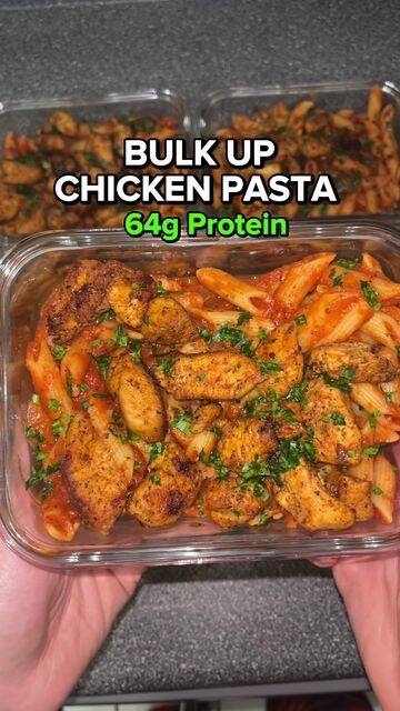 Chicken Penne Pasta Meal Prep with Tomato Sauce recipe thumbnail