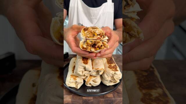High protein southwest burritos recipe thumbnail