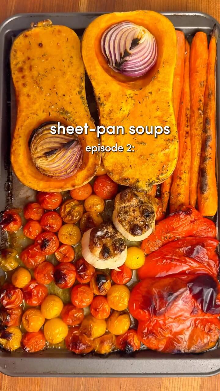 Sheet-Pan Roasted Garlic Butternut Squash Soup recipe thumbnail