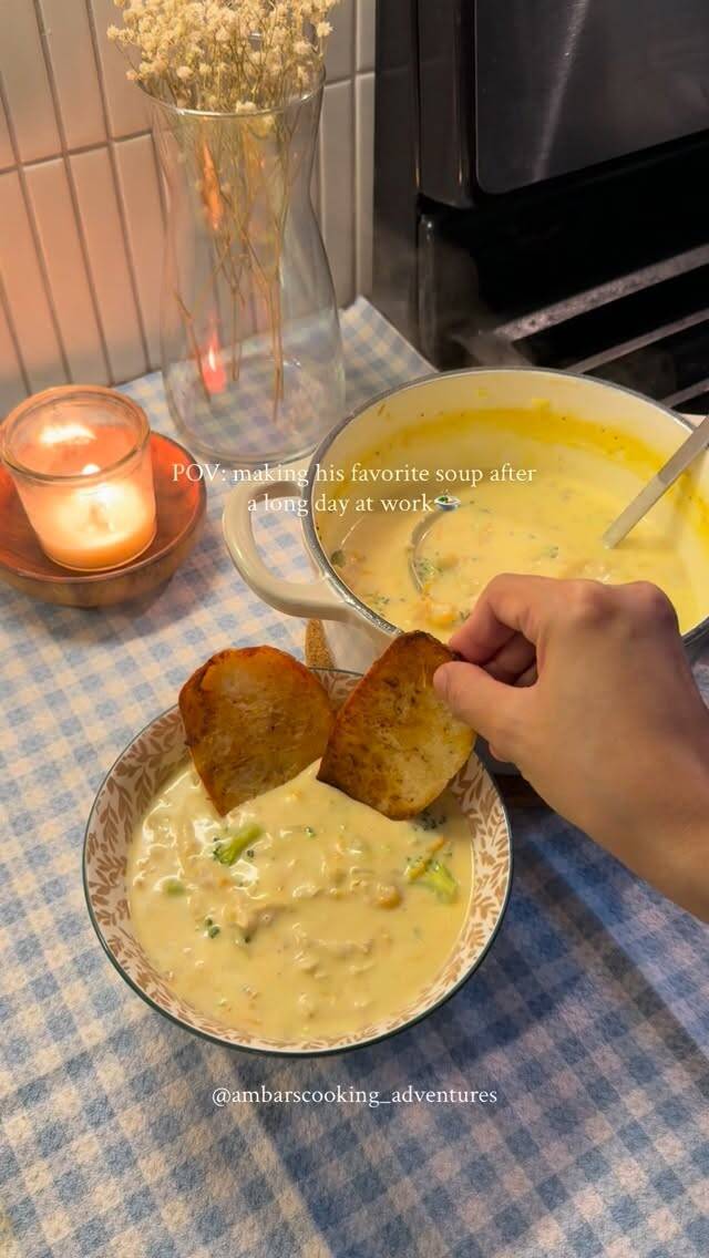 Broccoli Cheese Soup with Mushrooms and Carrots recipe thumbnail