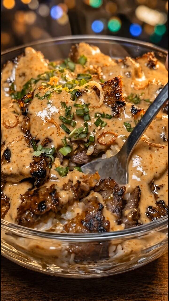 Creamy Korean Beef Bulgogi Rice Bowl Recipe recipe thumbnail