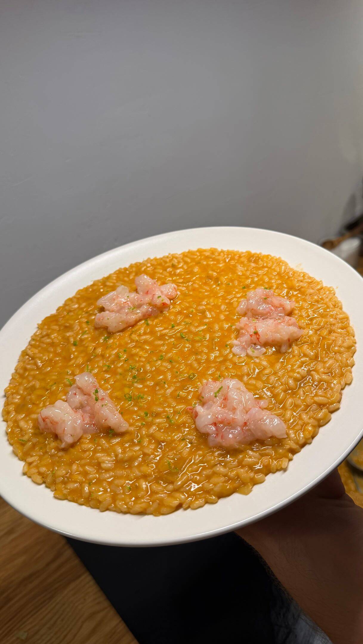 Foto de la receta Risotto de gamba roja con tartar de gamba y lima