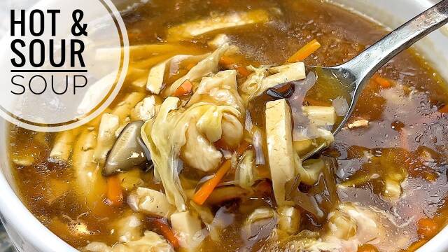 Chinese Hot and Sour Chicken Tofu Soup with Mushrooms recipe thumbnail