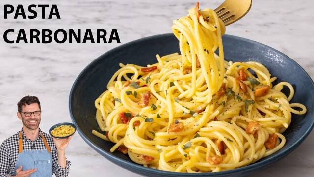 Creamy Pasta Carbonara Recipe recipe thumbnail