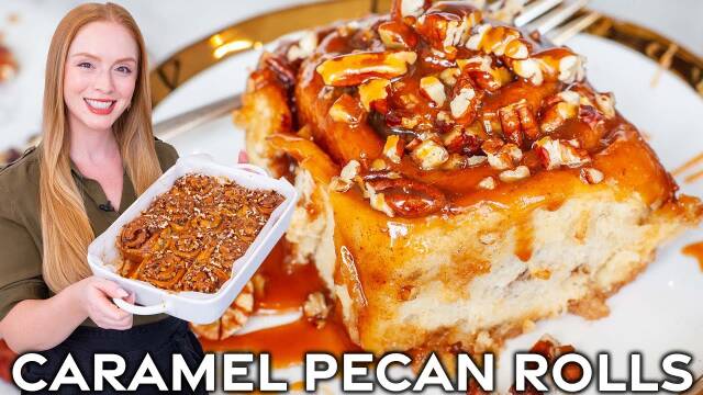 The Best Caramel Pecan Cinnamon Rolls recipe thumbnail