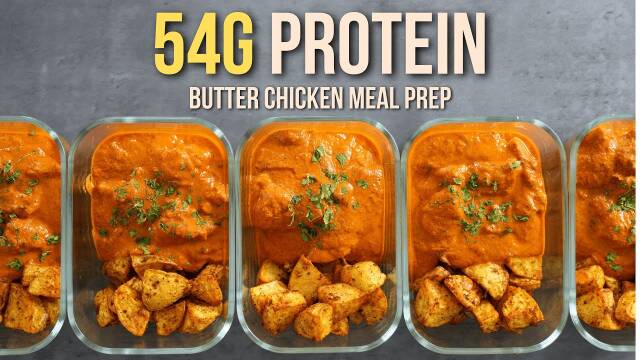 High Protein Butter Chicken Meal Prep recipe thumbnail