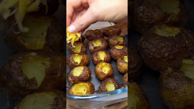 Air-Fried Mini Loaded Baked Potatoes recipe thumbnail
