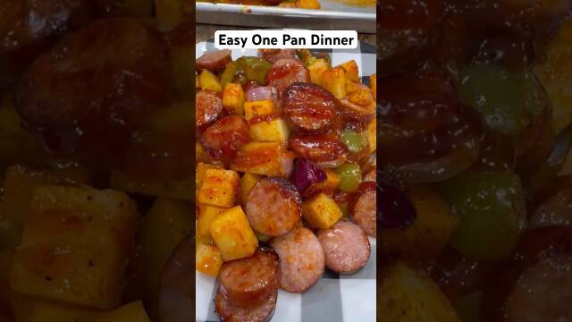 Sheet Pan Sausage and Potatoes with Kielbasa recipe thumbnail