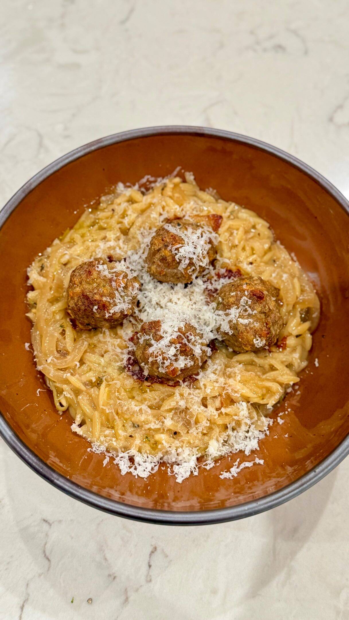 Foto de la receta Pork Meatballs with Apple Cider Sage Orzo