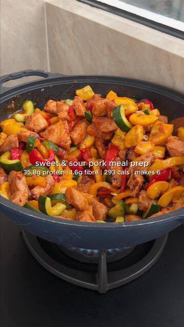 Air Fryer Sweet and Sour Pork Meal Prep with Pineapple Sauce recipe thumbnail