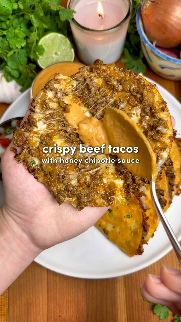 Crispy Beef Tacos with Honey Chipotle Sauce recipe thumbnail