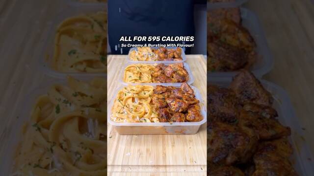 Creamy High Protein Grilled Chicken Alfredo Pasta: A Flavorful Meal Prep Delight Under 590 Calories recipe thumbnail