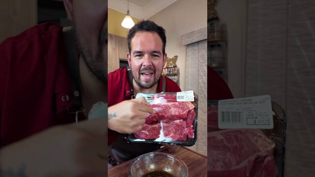 Foto de la receta AGUJA NORTEÑA BLACK ANGUS de con marinado perrón