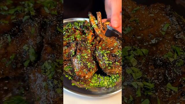 Spiced Lamb Chops with Mint and Mango Chutneys recipe thumbnail