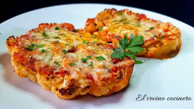 Foto de la receta Coliflor al horno al estilo pizza