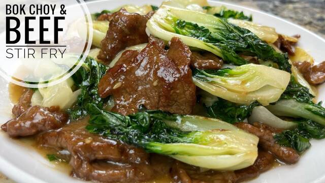 Beef and Bok Choy Stir Fry Tender Juicy Beef recipe thumbnail