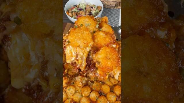 Chili Cheese Dog Tater Tot Casserole recipe thumbnail