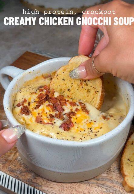 Crockpot Creamy Chicken Gnocchi Soup recipe thumbnail