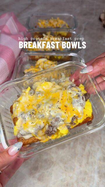High Protein Breakfast Bowls with Sausage Gravy recipe thumbnail