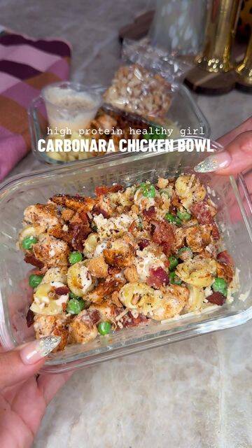 High-Protein Chicken Alfredo Pasta Bowls recipe thumbnail