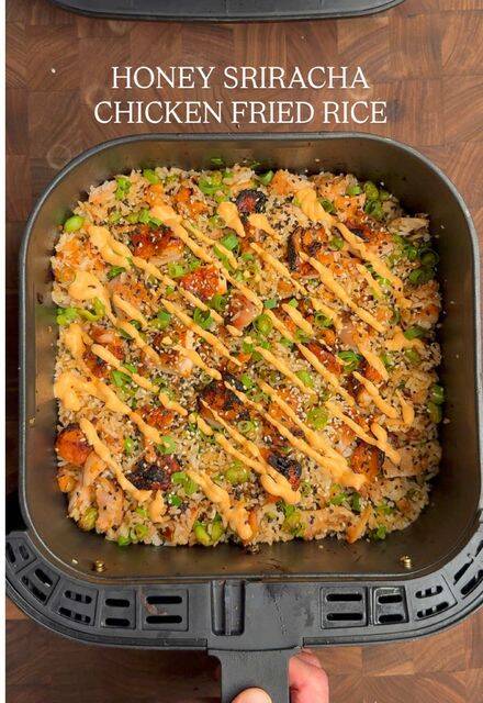 Honey Sriracha Chicken Fried Rice recipe thumbnail