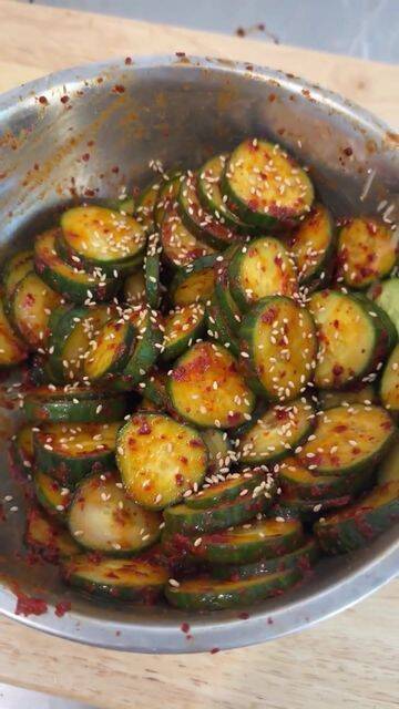 Korean Spicy Cucumber Salad with Sesame recipe thumbnail
