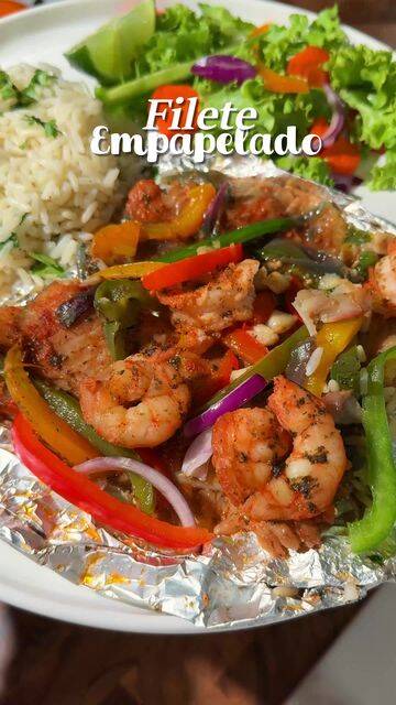 Foto de la receta Filete de pescado empapelado con camarones