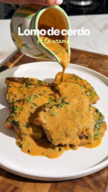 Foto de la receta Lomo de cerdo a la crema con mostaza Dijon