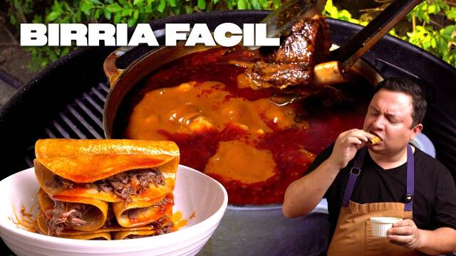 Foto de la receta Birria de res en el asador y tacos crujientes