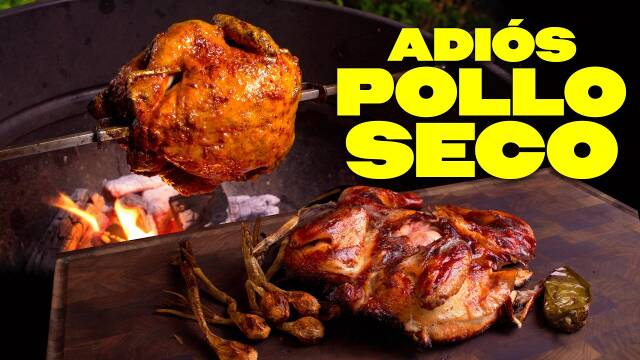 Foto de la receta Pollo asado jugoso al carbón con salmuera