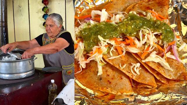Foto de la receta Tacos al vapor de papa y chicharrón