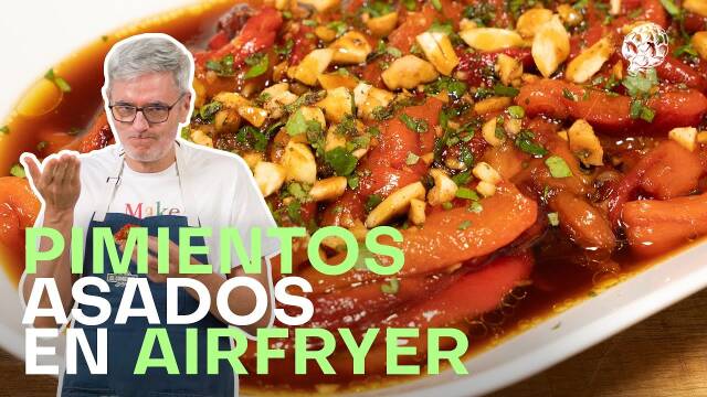 Foto de la receta Pimientos Rojos Asados con Aliño Oriental y Crujiente de Almendras
