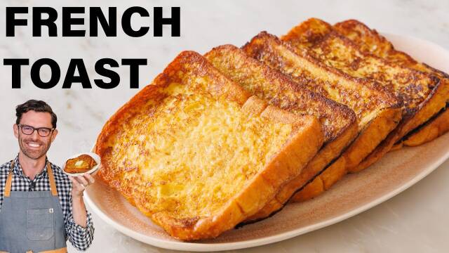 Classic Custardy French Toast with Maple Syrup and Fresh Berries recipe thumbnail